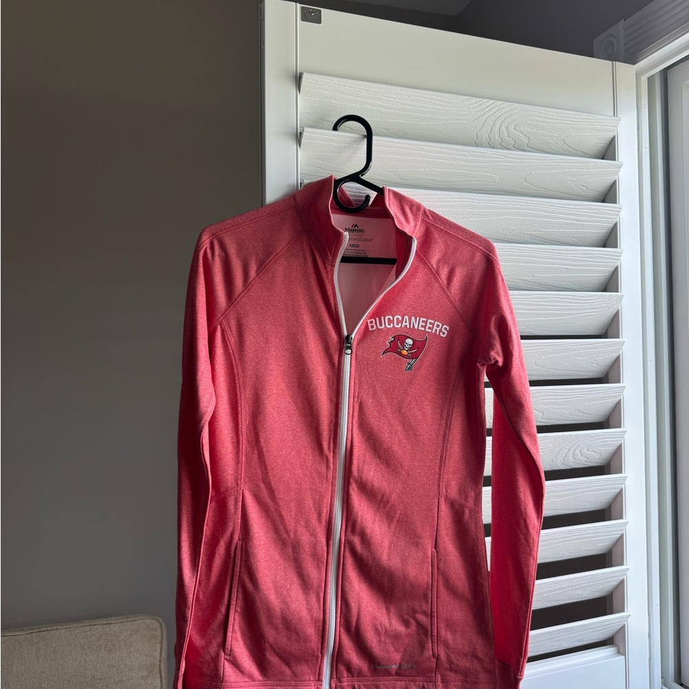 Majestic Women's Red Buccaneers Full-Zip Bomber Jacket